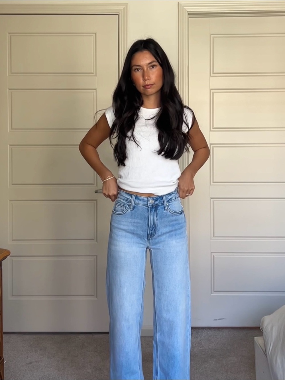 Quince Bella Stretch Relaxed Straight Cool Blue - Jeans - Picture 4 of 8
